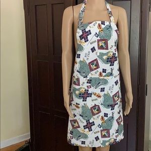 Golf print Apron NWOT adjustable, ties in back